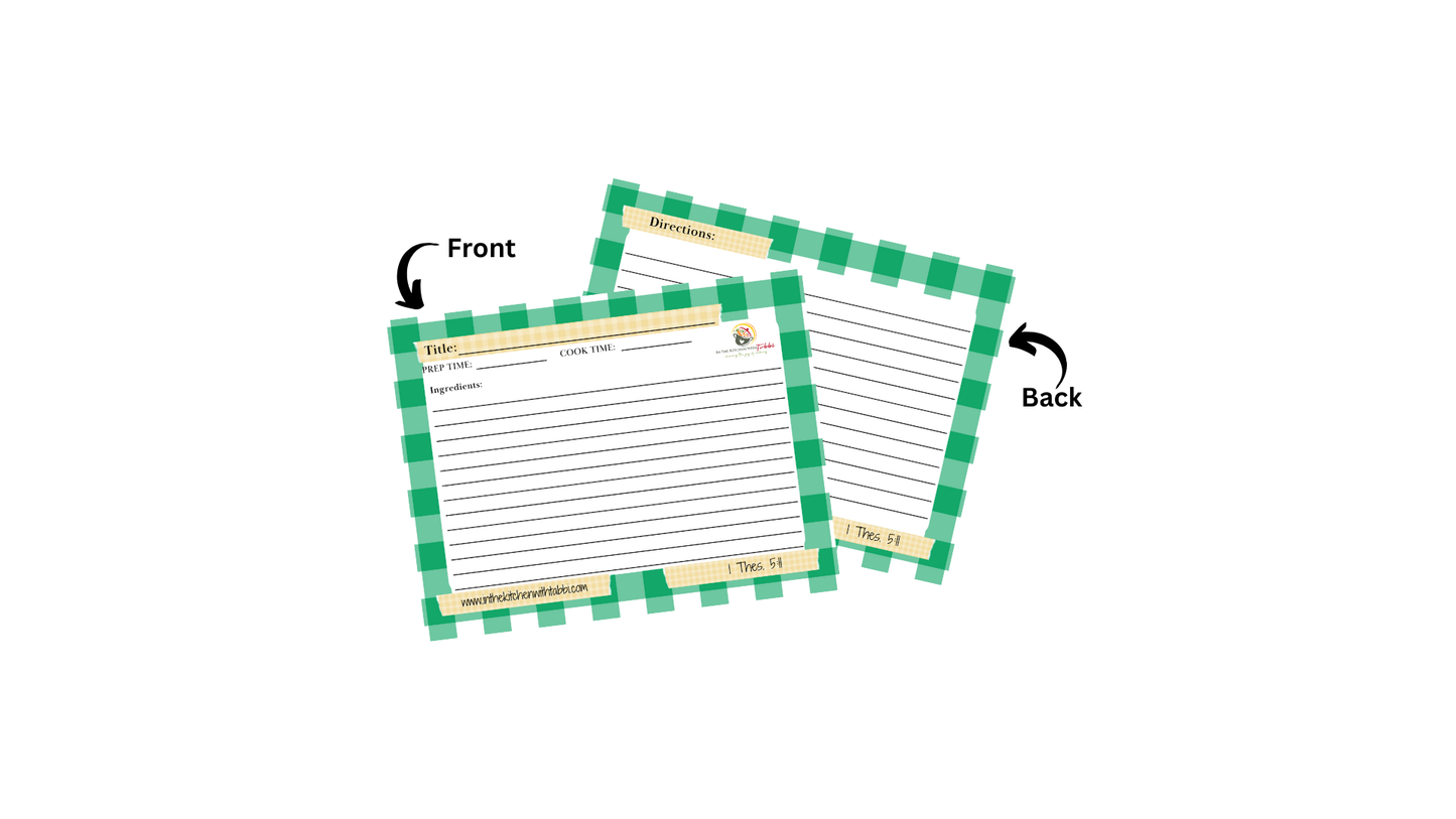 Deck of 30 Recipe Cards - Dinners for 1 or 2 Servings