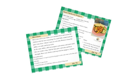 PRE-ORDER NOW!! 30 Recipe Cards - Dinners for 1 or 2 Servings