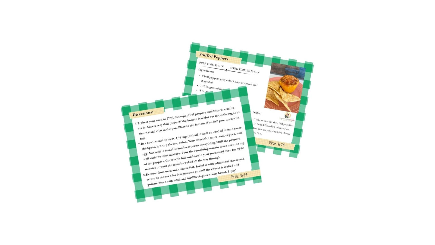 PRE-ORDER NOW!! 30 Recipe Cards - Dinners for 1 or 2 Servings